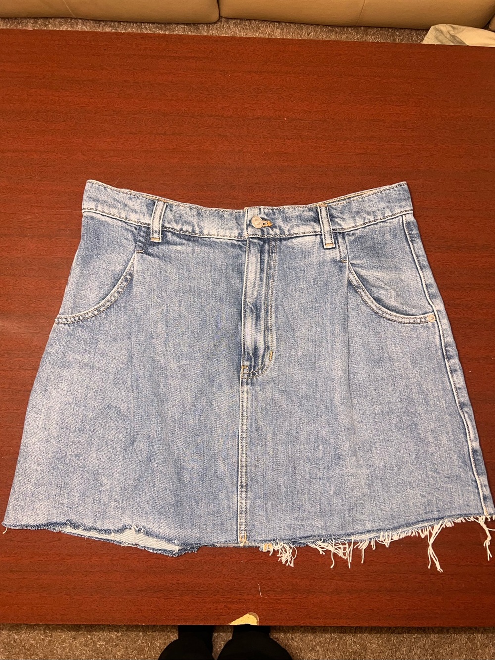 We The Free Light Blue Denim A-Line Mini Skirt -sz 31